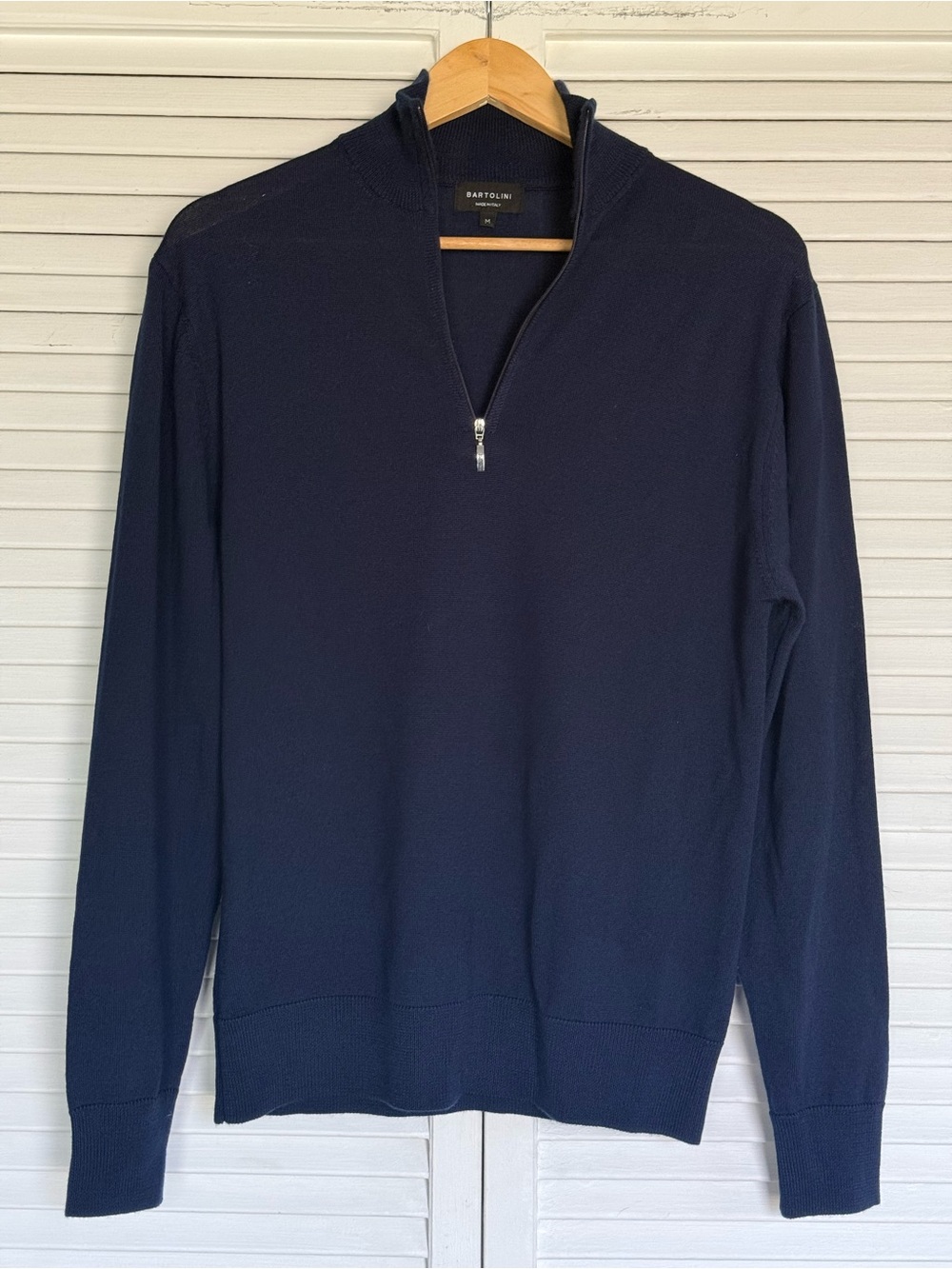 Bartolini Men's Navy Quarter-Zip Sweater